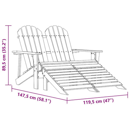 Garden Chair Pink Solid fir wood Large Detachable