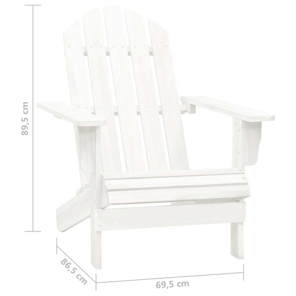 Garden Chair White Solid fir wood Standard Ergonomic
