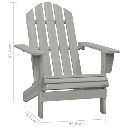 Garden Chair Grey Solid fir wood Large Ergonomic Garden Chair