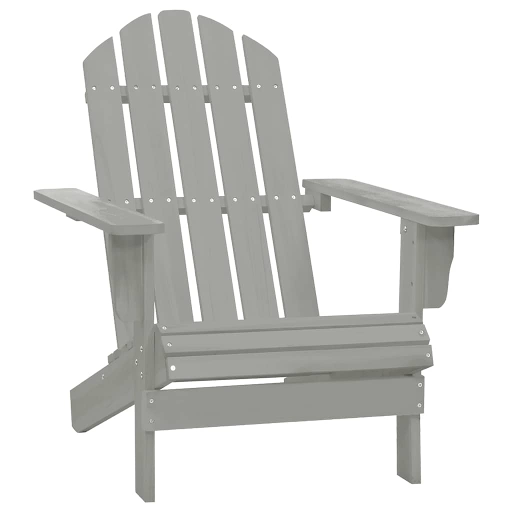 Garden Chair Grey Solid fir wood Large Ergonomic Garden Chair