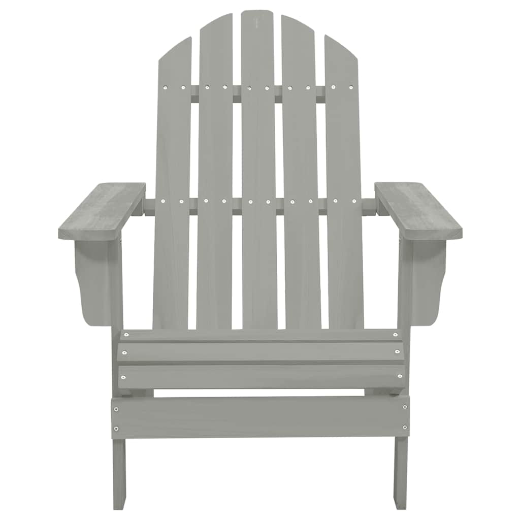 Garden Chair Grey Solid fir wood Large Ergonomic Garden Chair