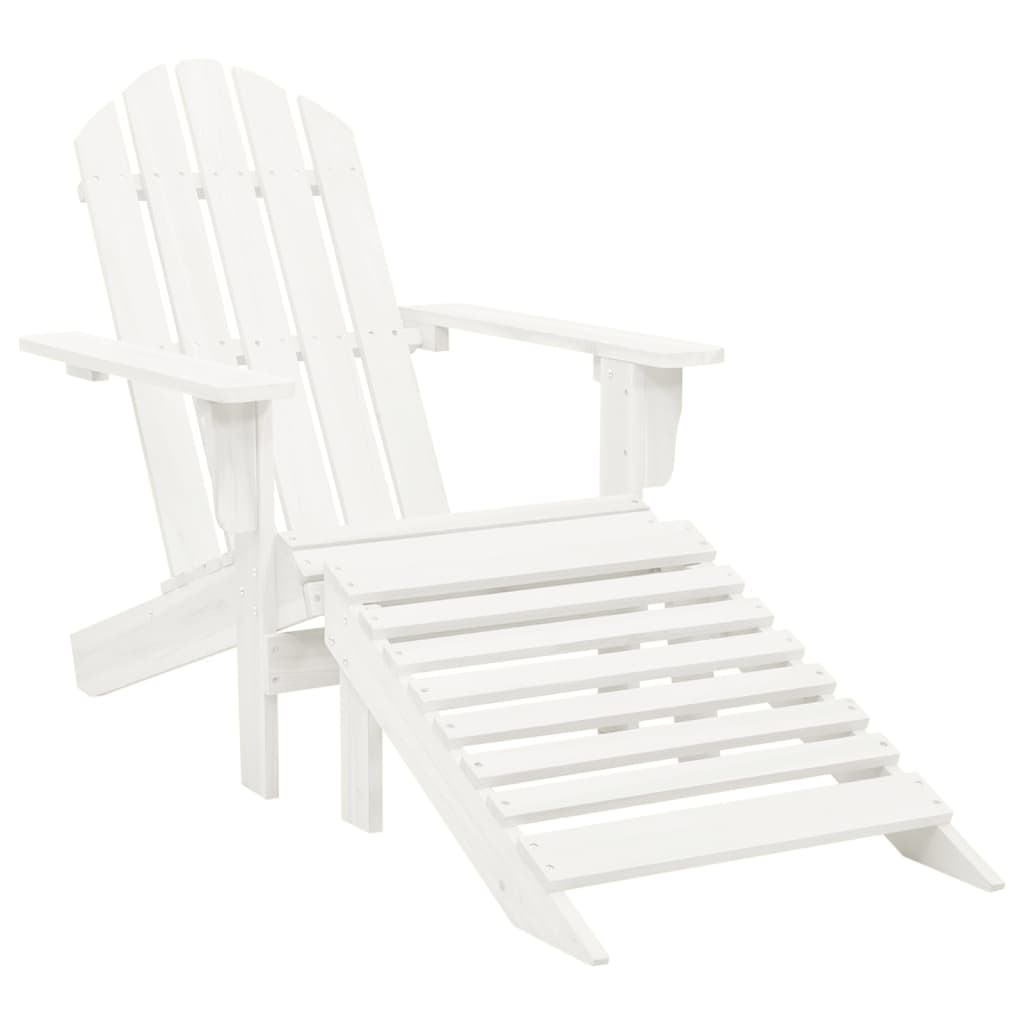 Garden Chair White Solid fir wood Large Detachable Garden Chair