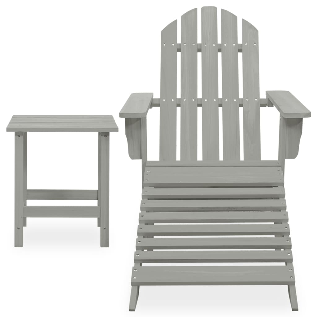 Garden Chair Grey Solid Fir Wood Large Detachable Garden Chair