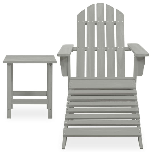 Garden Chair Grey Solid Fir Wood Large Detachable Garden Chair