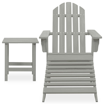 Garden Chair Grey Solid Fir Wood Large Detachable Garden Chair