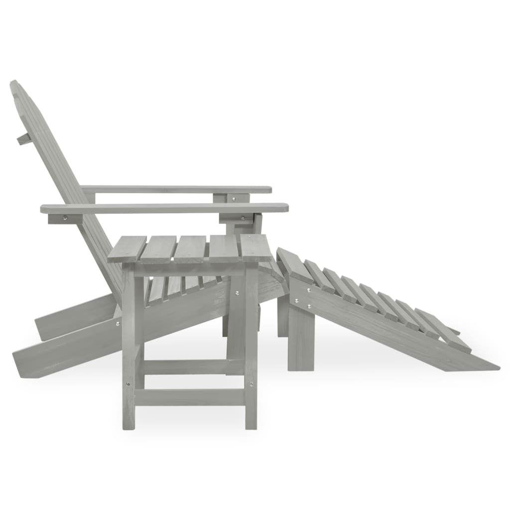 Garden Chair Grey Solid Fir Wood Large Detachable Garden Chair