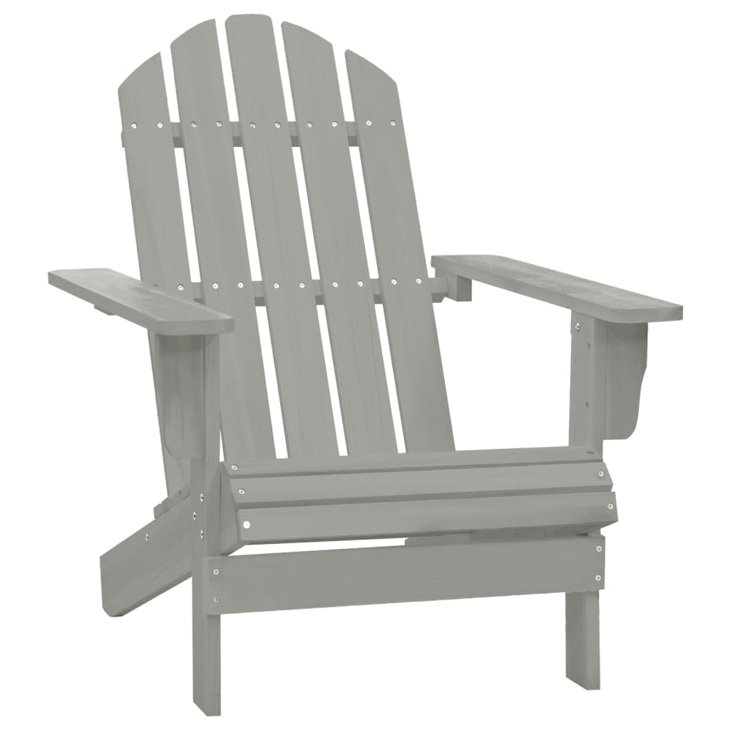 Garden Chair Grey Solid Fir Wood Large Detachable Garden Chair
