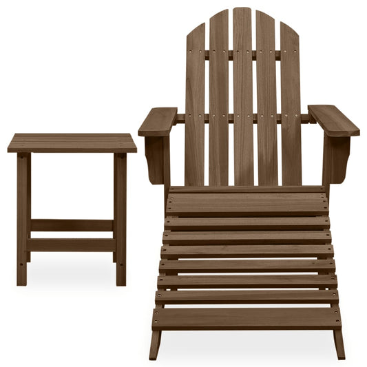 Garden Chair Brown Solid fir wood Large Detachable