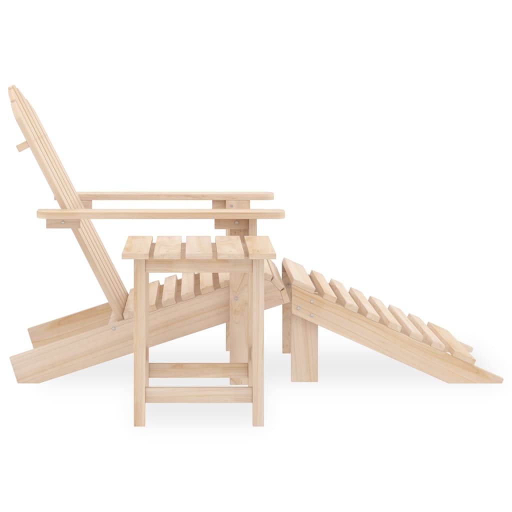 Garden Chair Natural Wood Solid fir wood Standard Detachable