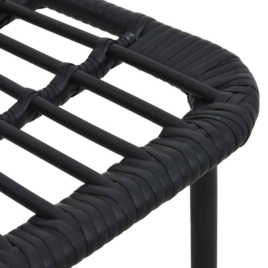 Dining Set Black Poly rattan, powder-coated steel, glass 31.5 in