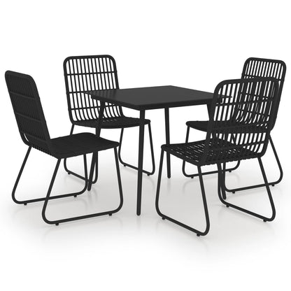 Dining Set Black Poly rattan 31.5 in x 31.5 in x 29.1 in Durable