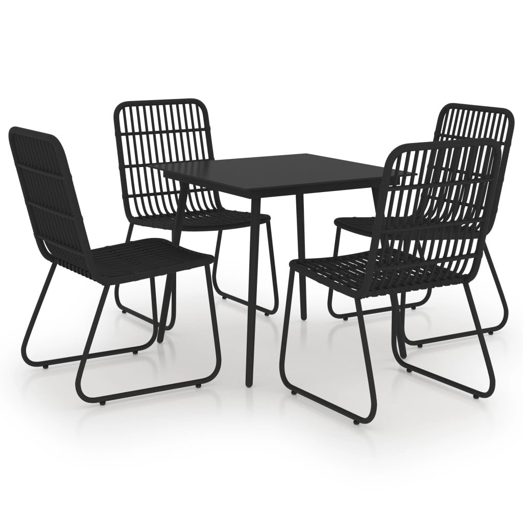 Dining Set Black Poly rattan 31.5 in x 31.5 in x 29.1 in Durable