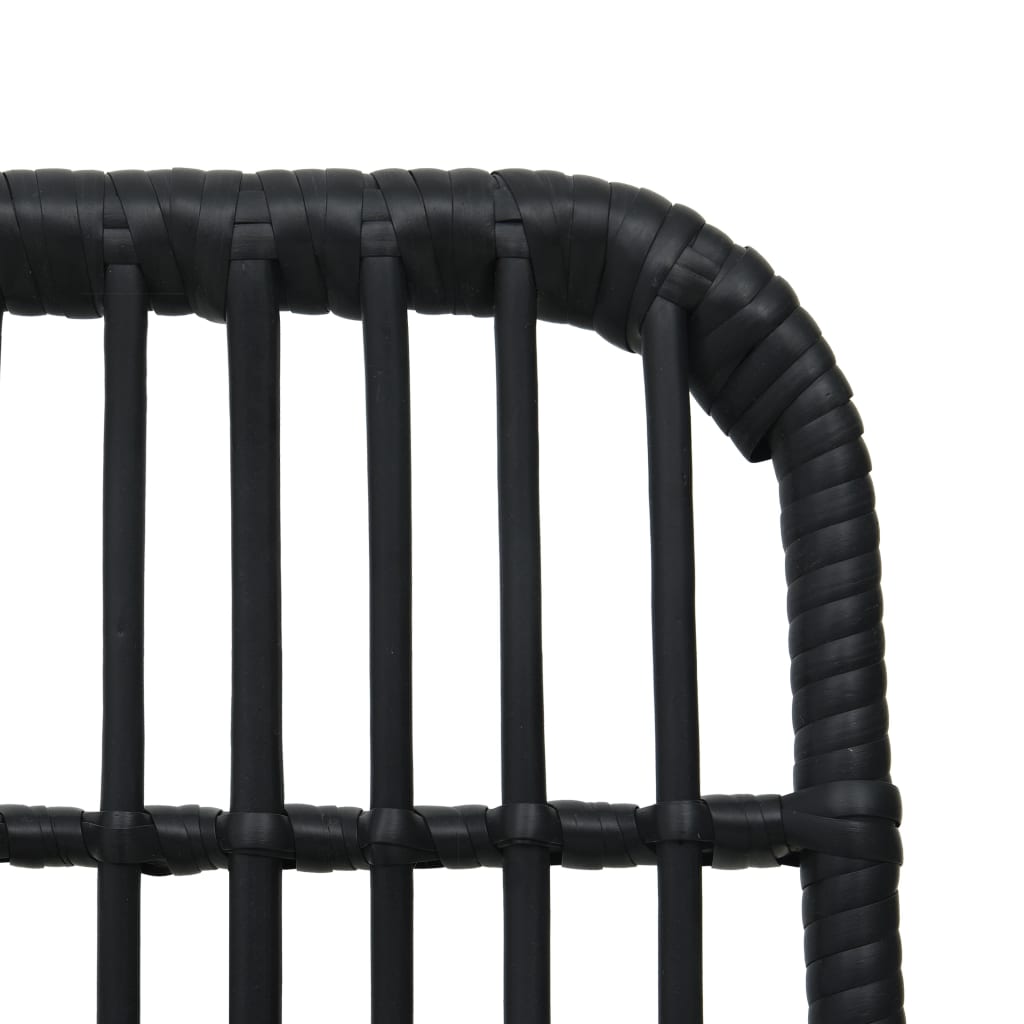 Dining Set Black Poly rattan 31.5 in x 31.5 in x 29.1 in Durable