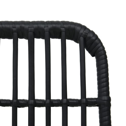Dining Set Black Poly rattan 31.5 in x 31.5 in x 29.1 in Durable