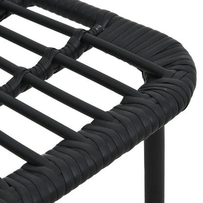 Dining Set Black Poly rattan 31.5 in x 31.5 in x 29.1 in Durable