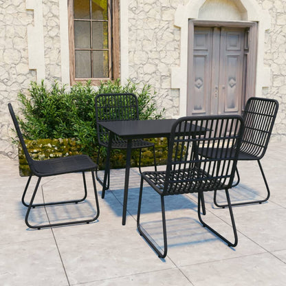 Dining Set Black Poly rattan 31.5 in x 31.5 in x 29.1 in Durable