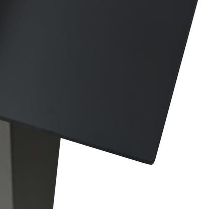 Dining Set Black Poly rattan, powder-coated steel, tempered glass