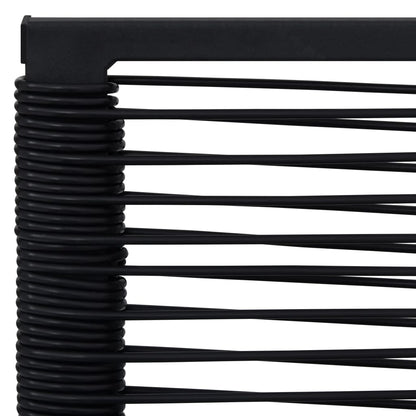 Dining Set Black Powder-Coated Steel, PVC Hollow Rattan, Glass