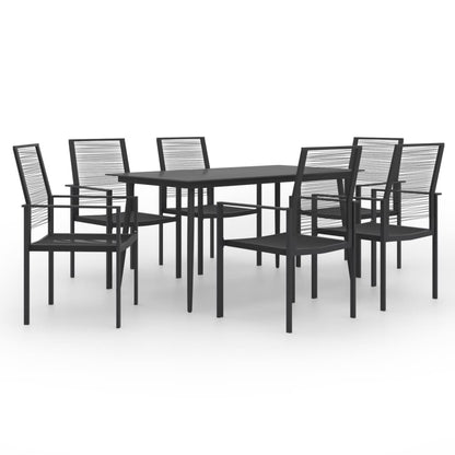 Dining Set Black Glass Large Durable Dining Set Rectangular