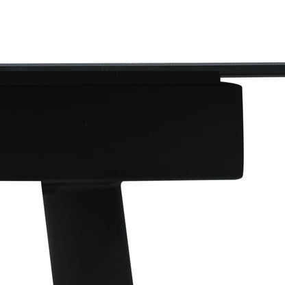 Dining Set Black Glass Large Durable Dining Set Rectangular
