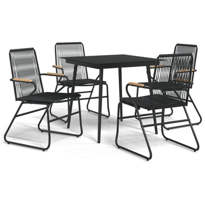 Garden Dining Set Black