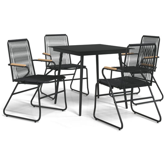 Garden Dining Set Black