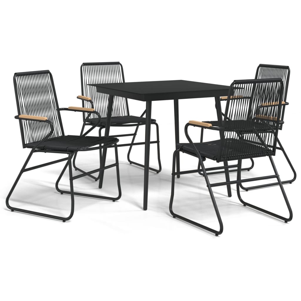 Garden Dining Set Black