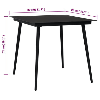 Garden Dining Set Black