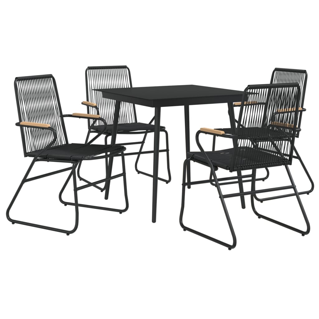 Garden Dining Set Black