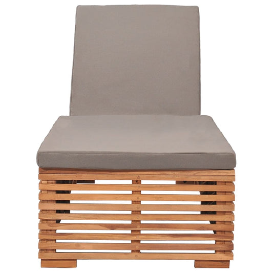 Sun Lounger Dark Grey, Natural Teak