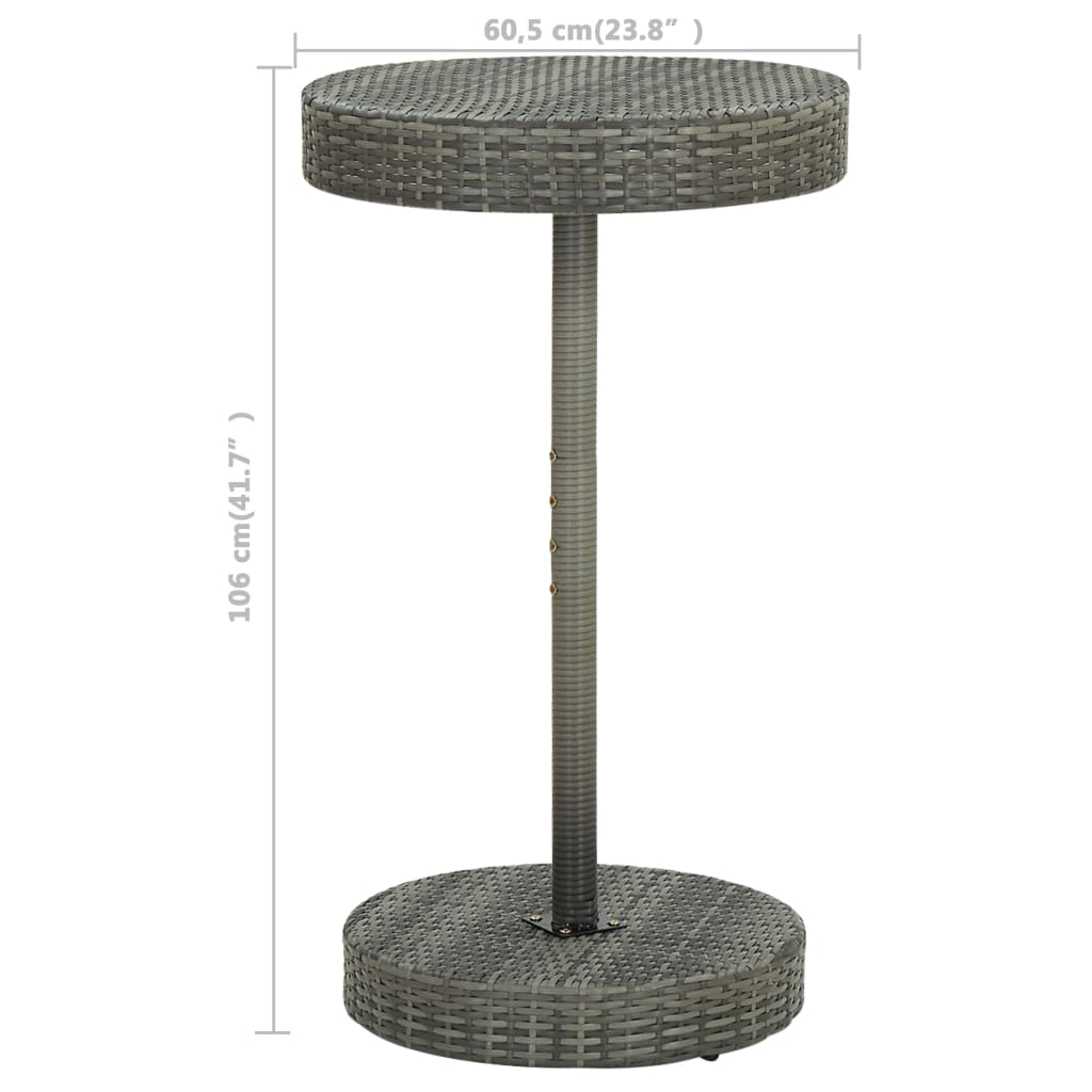 Garden Bar Set Grey PE rattan Medium Durable Garden Bar Set