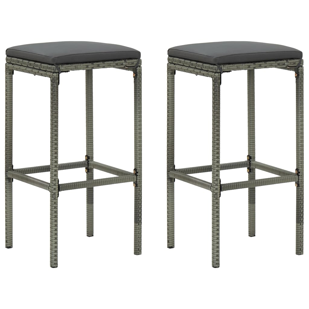 Garden Bar Set Grey PE rattan Medium Durable Garden Bar Set