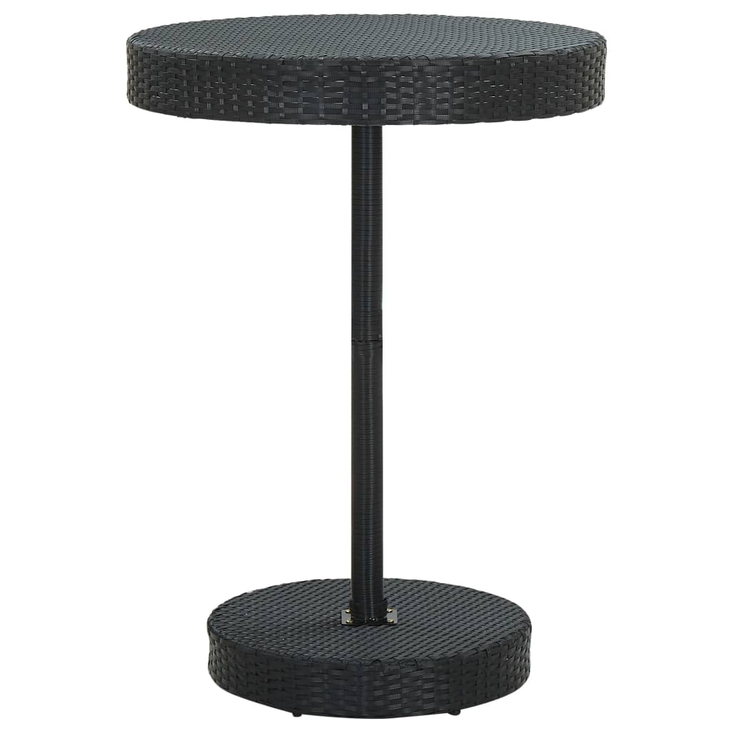Garden Bar Set Black PE rattan, powder-coated steel Standard