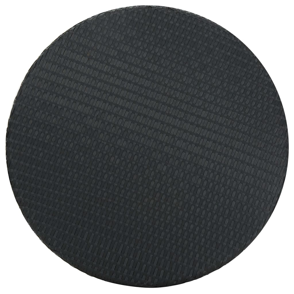 Garden Bar Set Black PE rattan, powder-coated steel Standard
