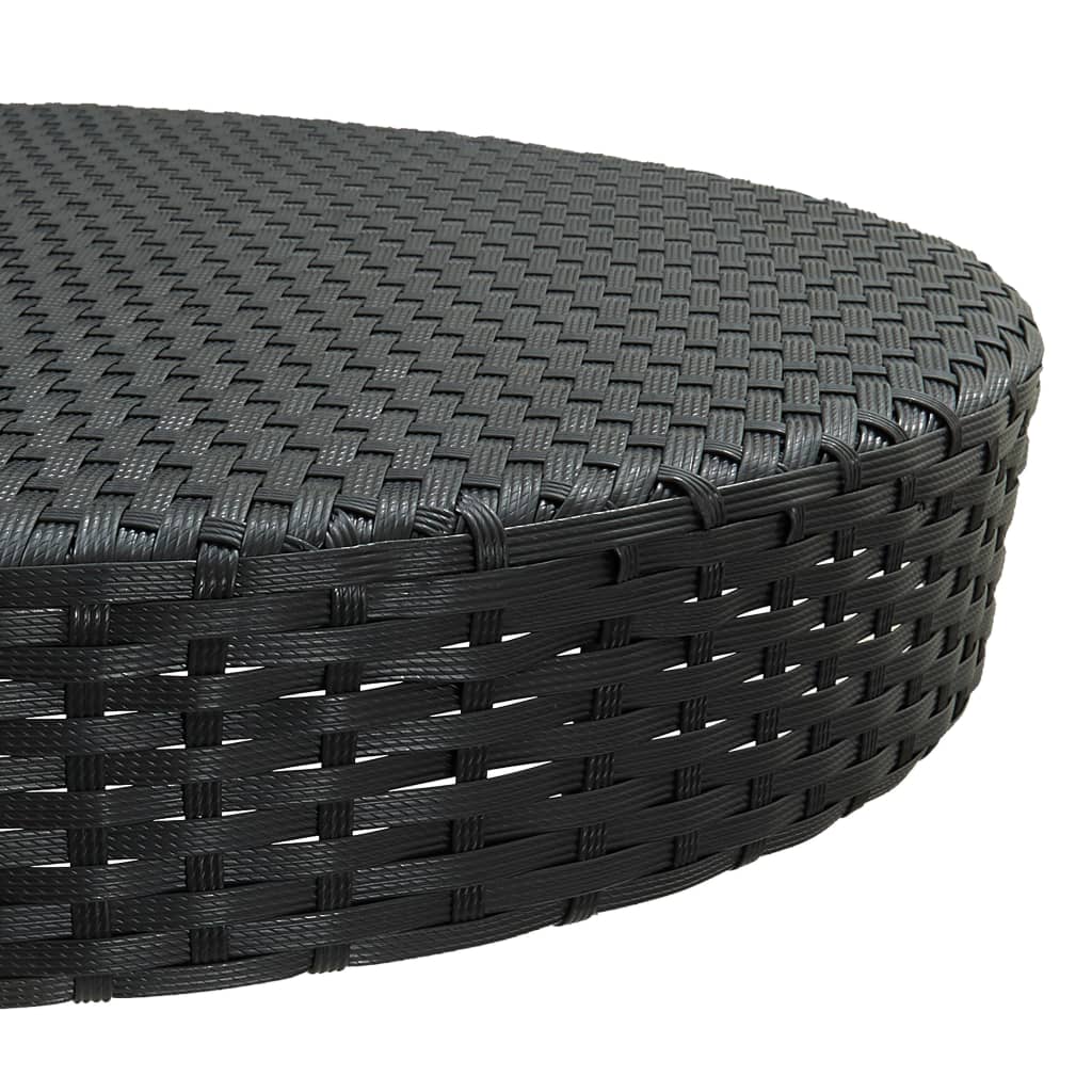 Garden Bar Set Black PE rattan, powder-coated steel Standard