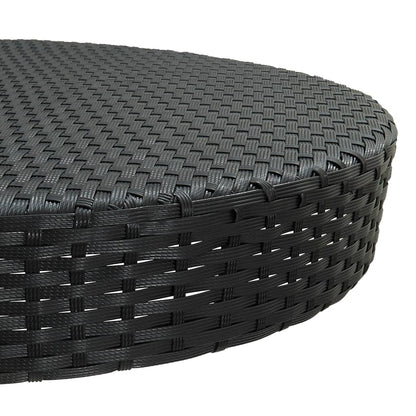 Garden Bar Set Black PE rattan, powder-coated steel Standard
