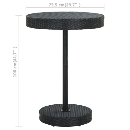 Garden Bar Set Black PE rattan, powder-coated steel Standard