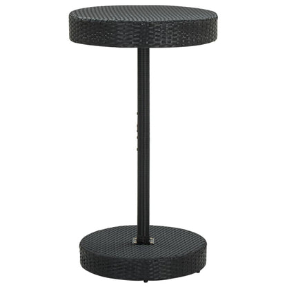 Garden Bar Set Black PE rattan Medium Footrest Garden Bar Set