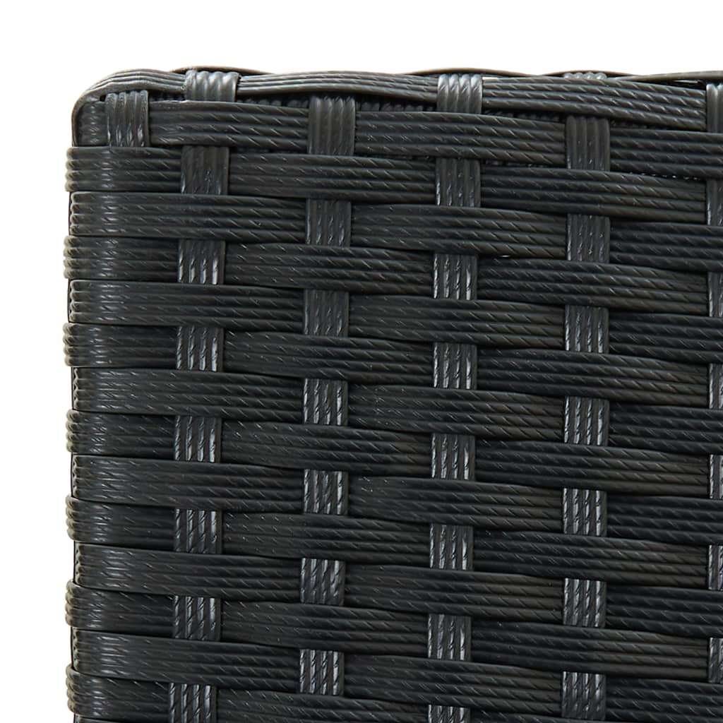 Garden Bar Set Black PE rattan Medium Footrest Garden Bar Set