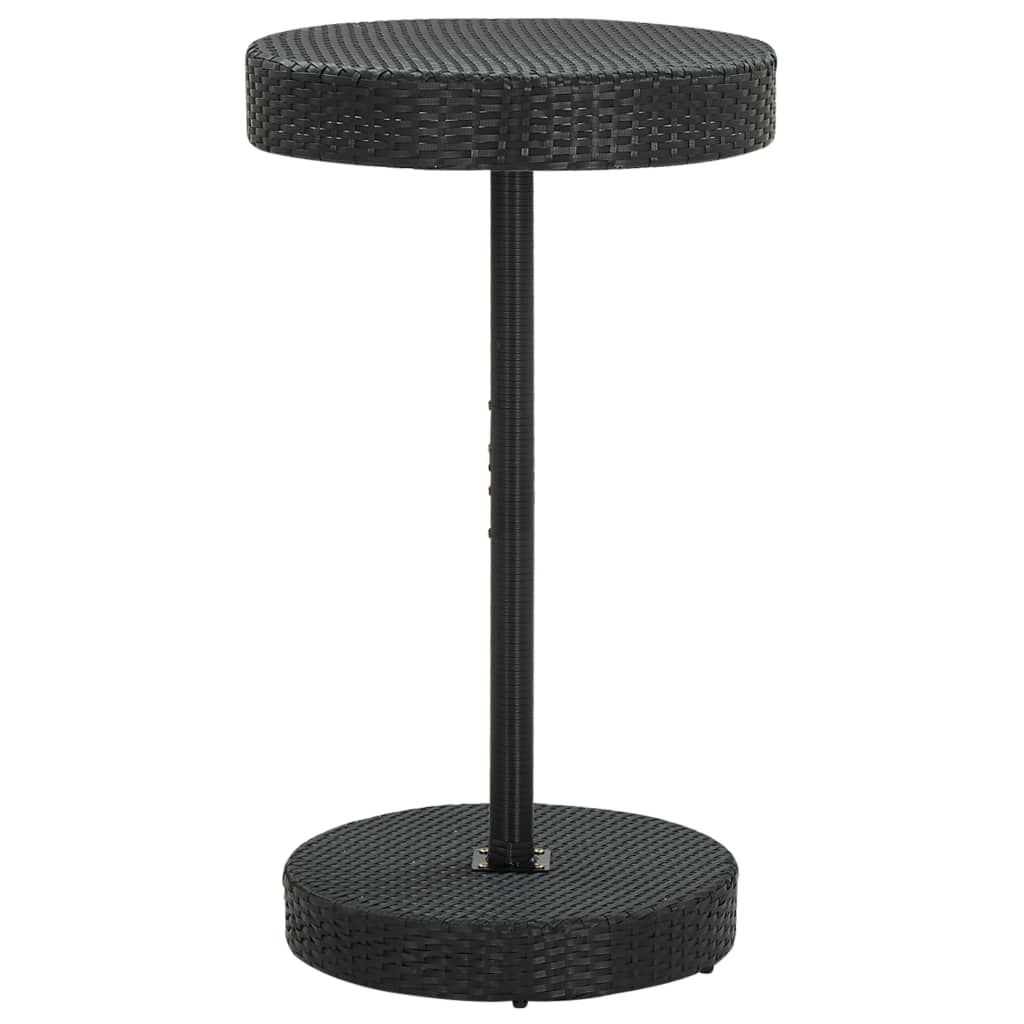 Garden Bar Set Black PE rattan Medium Footrest Garden Bar Set