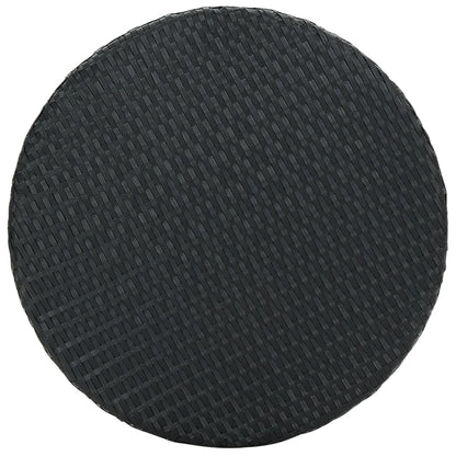 Garden Bar Set Black PE rattan Medium Footrest Garden Bar Set