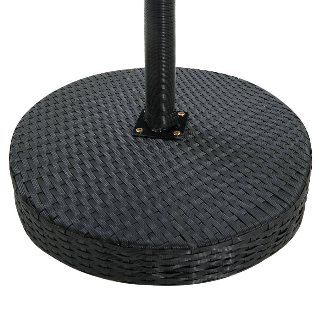 Garden Bar Set Black PE rattan Medium Footrest Garden Bar Set