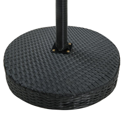 Garden Bar Set Black PE rattan Medium Footrest Garden Bar Set
