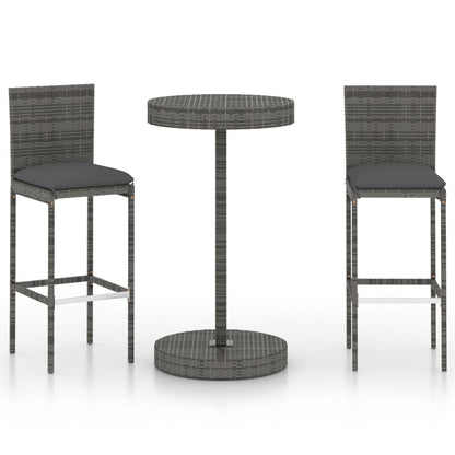 Garden Bar Set Grey PE rattan, powder-coated steel Medium Durable