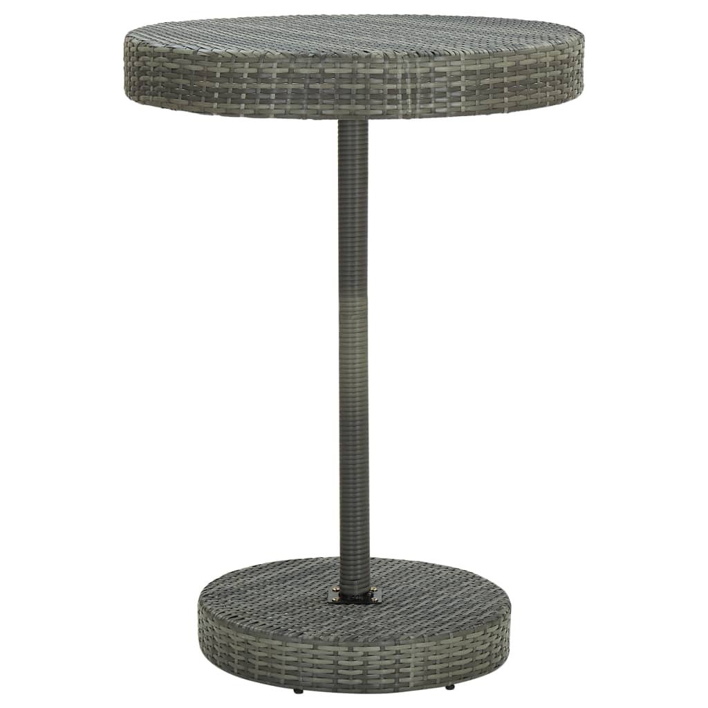 Garden Bar Set Grey PE rattan, steel, polyester fabric Footrest