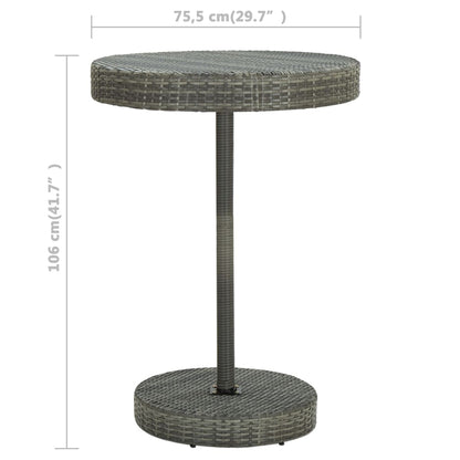 Garden Bar Set Grey PE rattan, steel, polyester fabric Footrest