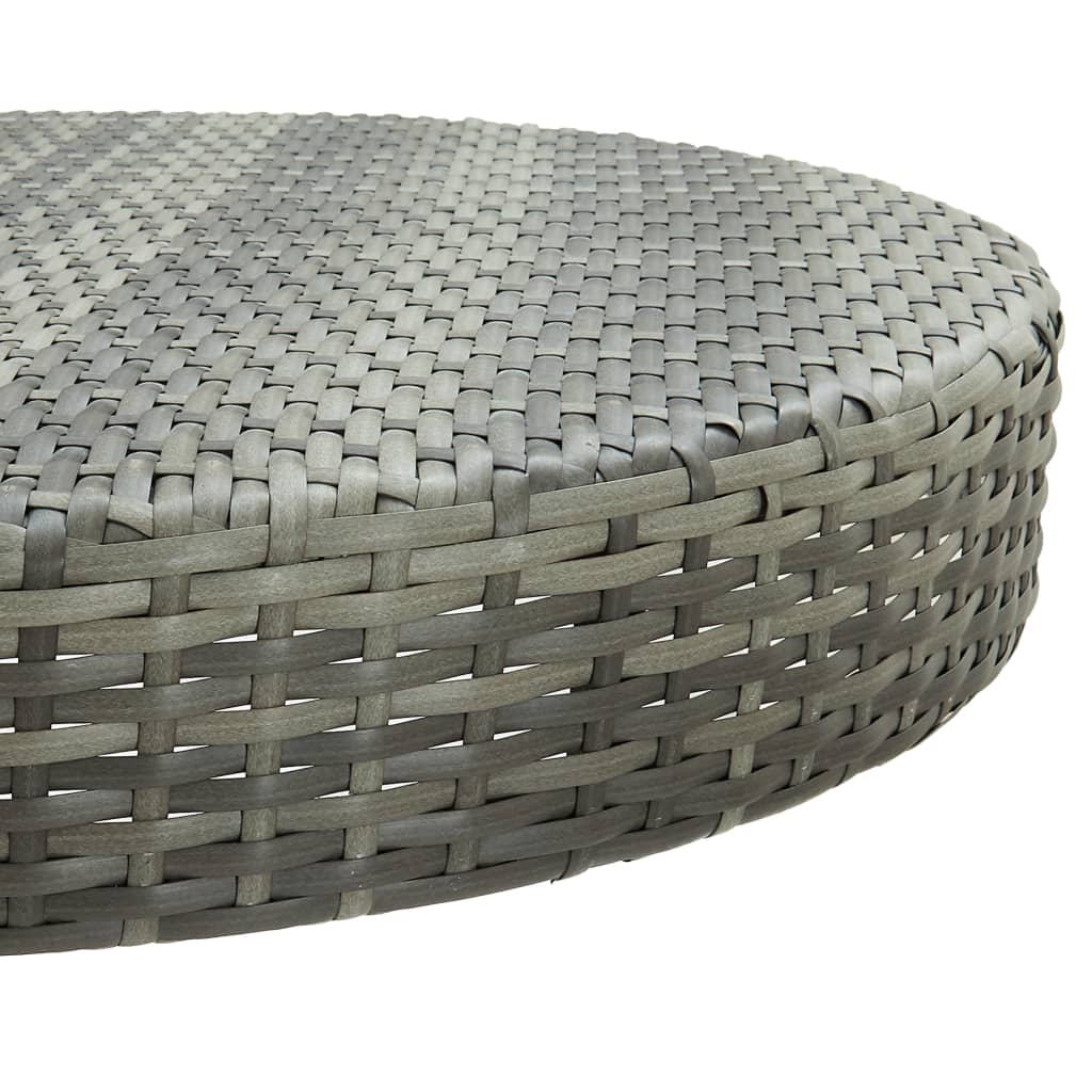 Garden Bar Set Grey PE rattan, steel, polyester fabric Footrest