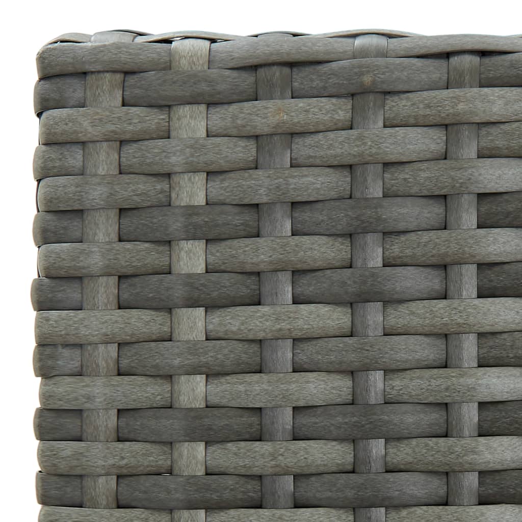Garden Bar Set Grey PE rattan, steel, polyester fabric Footrest