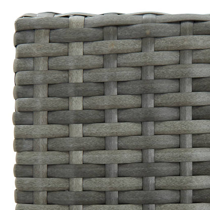 Garden Bar Set Grey PE rattan, steel, polyester fabric Footrest