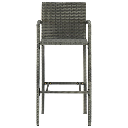Garden Bar Set Grey PE rattan, powder-coated steel 3 Piece